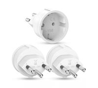 3 adaptadores de viaje Suiza, Alemania a Suiza, adaptador de viaje Schuko UE a tipo J, adaptador de enchufe de viaje para Maldivas, Ruanda, Liechtenstein