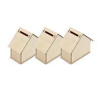 3 alcancías de madera con forma de casa para niños, para hacer tú mismo, para ahorrar dinero