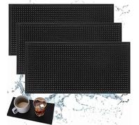 3 alfombrillas de bar, alfombrilla de goteo negra, alfombrilla de goteo para platos, duradera y duradera, adecuada para aplicaciones en familias, clubes, cocinas, restaurantes en mostradores de