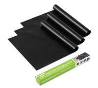 3 alfombrillas para parrilla de gas 40,5 x 63,5 cm, papel de horno reutilizable, adecuado para horno eléctrico y de gas, antiadherente, para el fondo del horno (negro)