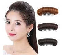 3 almohadillas invisibles para el cabello esponjosas, 3 colores para aumentar el volumen del cabello, base esponjosa para mujeres y niñas, negro natural, marrón oscuro, marrón claro, accesorios d.