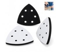 3 Almohadillas para Lijadora Delta, Almohadilla Interfaz Suave Triangular 90x90x90 mm, 6 Agujeros, Pads de Interfaz Espuma Delta para Bosch Makita Festool PDA 180/240, para Acabado Preciso