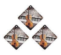 3 ambientadores de coche con diseño de violín y piano, tarjetas perfumadas, lindas tarjetas perfumadas, color gris, de larga duración, aromas de autos nuevos para mujeres y hombres, ambientador