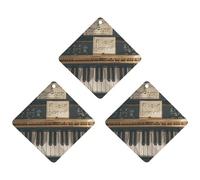 3 ambientadores de coche con notas musicales, diseño de piano, tarjetas perfumadas, lindas tarjetas aromáticas blancas, de larga duración, para mujeres y hombres, ambientador natural con cordón para