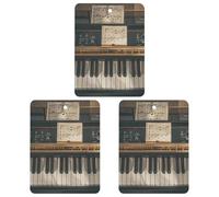 3 ambientadores de coche con notas musicales, diseño de piano, tarjetas perfumadas, lindas tarjetas aromáticas blancas, de larga duración, para mujeres y hombres, ambientador natural con cordón para