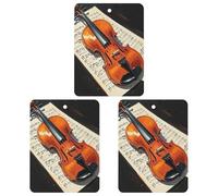 3 ambientadores de coche con partituras de violín para colgar, tarjetas perfumadas, bonitos ambientadores blancos de larga duración, aromas de autos nuevos para mujeres y hombres, ambientador natural