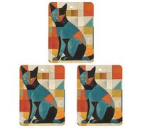 3 ambientadores de coche de arte moderno con diseño de gato, tarjetas perfumadas, lindos ambientadores grises de larga duración, aromas de autos nuevos para mujeres y hombres, ambientador natural con