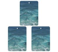 3 ambientadores de coche de mar azul profundo, tarjetas perfumadas para colgar, lindos ambientadores blancos de larga duración, aromas de autos nuevos para mujeres y hombres, ambientador natural con