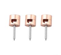 3 anclajes de cable de metal para organización de cables en el escritorio, pared o techo, soporte de cable de aluminio compatible con cables planos redondos de hasta 7 mm (oro rosa)