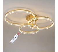 3 Anillos Lámpara de Techo LED Moderna, 76W Plafon Led Techo Redondo, Regulable con Control Remoto Lamparas de Techo Modernas, Luz de Techo LED para Sala de Estar Dormitorio Cocina Comedor, 40+50+60cm