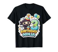 3 años cumpleaños Ninja Boys 3rd Tercera Fiesta Infantil Camiseta