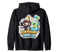 3 años cumpleaños Ninja Boys 3rd Tercera Fiesta Infantil Sudadera con Capucha
