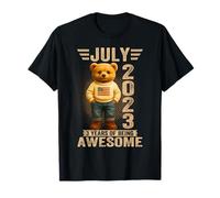 3 años Julio 2023 Oso de Peluche 3er cumpleaños Hombres Mujeres Camiseta