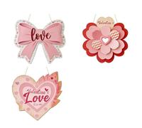 3 Artículos Letreros Colgantes de Madera con Temas de Emoción Diseños de Corazón Grabados a Mano para Sala de Estar Mejoras de Oficina y Patio Cubierta de Pared de Madera para Amantes