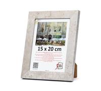 3-B ISEO - Marco de fotos (estructura de hormigón, 15 x 20 cm, madera, cristal acrílico), color gris