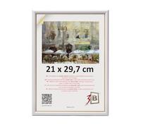 3-B Marco de Foto COMO RUSTIKAL - blanco/oro - 21x29,7 cm (A4) - marco para fotos de madera con cristal acrílico
