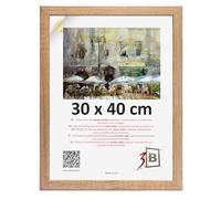 3-B Marco de Foto HIT - marrón (roble con veteado óptico) - 30x40 cm - marco para fotos de madera con cristal acrílico