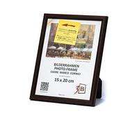 3-B Marco de Foto JENA - marrón oscuro - 15x20 cm marco para fotos de madera de pino con cristal acrílico