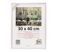 3-B Marco de Foto LUND - blanco - 30x40 cm - marco para fotos de madera con cristal acrílico