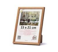 3-B Marco de Foto LUND - marrón (Roble) - 15x21 cm (A5) - marco para fotos de madera con cristal acrílico