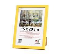 3-B Marco de fotos de madera con cristal acrílico, 15 x 20 cm, amarillo