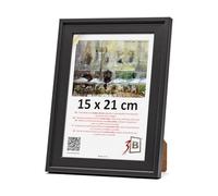 3-B Marco para fotos Salo - gris oscuro - 15 x 21 cm (A5) - Marco de madera, marco para documentos con vidrio acrílico