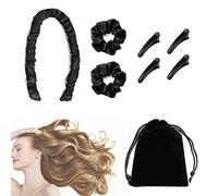 3 bandas de rizador de cinta suave sin calefacción, diadema de rizador para dormir, herramientas de peinado para cabello mediano y largo y 4 clips de pico de pato, 1 bolsa de almacenamiento