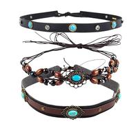 3 bandas para sombreros de vaquero, banda turquesa occidental para mujer, banda de cuero sintético con cuentas de vaquera, accesorios de sombrero de vaquero, dale a tu novia un hermoso regalo.