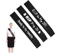 3 bandas RIP to My 20s Sash, Happy Birthday King Cumpleaños Bandas Decoración Rip Twenties Decoración de Cumpleaños Rip 20s Decoración para Mujeres para Feliz Cumpleaños Fiesta Faja Decoración