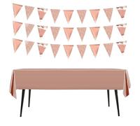 3 Banderas De 3 Metros De Largo, 1 Mantel, Banderines Triangulares, Decoración De Banderas Con Purpurina Para Fiestas, Decoración De Banderas Con Purpurina Para Bodas