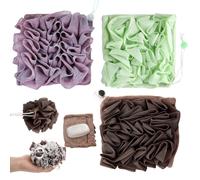 3 barras de jabn de lufa 2 en 1, bolsa para jabn, exfoliante eficaz para el bao (verde, marrn caf y morado)