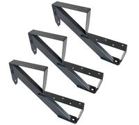 3 barras de madera para escaleras, 2 peldaños, altura 34 cm, antracita