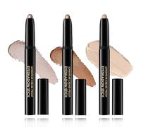 3 barras de sombra de ojos en crema, resistentes al agua y de larga duración, mate de alta pigmentación y textura suave sedosa, lápiz de sombra de ojos natural para maquillaje diario