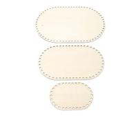 3 bases de mimbre de madera, ovaladas, robustas, vacías, sólidas, macramé, para tejer, manualidades con mucho espacio para principiantes, decoración del hogar y organización