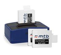 3 Baterías + Cargador Doble (USB) para cámara Deportiva Qumox SJ5000(+), SJ5000X, SJ4000(+) / SJCam M10(+), X1000... - Contiene Cable Micro USB