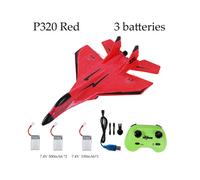 (3 baterías rojas) Planeador RC Parkten 2.4G 2CH, avión de combate de ala fija P320, avión de lanzamiento manual