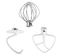 3 batidores planos de 4,5 a cuartos galón, gancho for masa K45WW 6 alambres, compatible con batidoras pedestal acero inoxidable cabezal inclinable KitchenAid