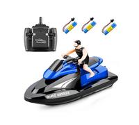 (3 BATTERIES,BLUE)RC Boat - Remote Control Motor Boat for Pools and Lakes, 2.4Ghz RC Boats for Adults and Kids with Rechargeable Battery, 20 km/h