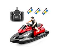 (3 BATTERIES,RED)RC Boat - Remote Control Motor Boat for Pools and Lakes, 2.4Ghz RC Boats for Adults and Kids with Rechargeable Battery, 20 km/h