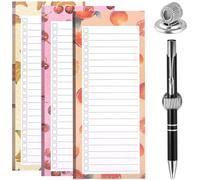 3 blocs de notas magnéticos con 1 soporte magnético para bolígrafos, 50 hojas/pieza, lista de la compra, magnéticos, frigoríficos, listas de tareas, bloc de notas para refrigerador, imanes