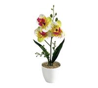 3-Bloom Artificial Phalaenopsis Orchid in White Pot - Planta artificial realista