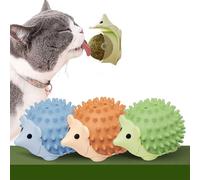 3 bolas de hierba gatera para gatos Catnip Ball juguetes giratoria adhesiva natural bolas hierba gato giratorio 360° con tapa de almacenamiento para gatos de lamer con auto masaje cepillo gatos