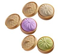 3 Bolas Gigantes antiestrés de Bola de Masa de 3.9 x 2.2 Pulgadas con Cesta de Vapor para aliviar el estrés, Juego sensorial, diversión inquieta, Morado + Blanco + Verde