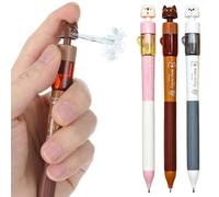 3 Bolígrafos Pistola de Agua con Perro Divertido, 2 en 1 Bolígrafo para Escribir y Juguete, 0,5mm Tinta Negra Secado Rápido, Artículo de Broma para Travesuras, Regalo de Verano