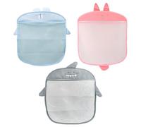 3 bolsas de almacenamiento de malla para baño, accesorios de baño, bolsas de almacenamiento para animales adorables, juguetes de baño, bolsas de almacenamiento con ventosas, bolsas colgantes de
