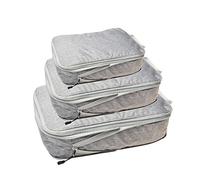 3 bolsas de almacenamiento de viaje con asa y organización portátil para accesorios de almacenamiento de cosméticos de maquillaje, Gris mate