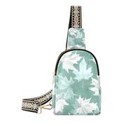 3 bolsas de cuerpo con diseño de hojas de arce y menta sin verde para mochila multiusos para senderismo, Hojas de arce menta sin verde patrón_3, 1 size
