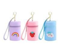 3 bolsas de maquillaje lindas para mujer, bolsa de maquillaje de silicona, bolsillo para llaves, bolsa para lápiz labial, tarjetero, organizador de cables de datos, cremallera, pin K, monedero
