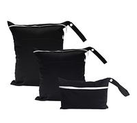 3 Bolsas de pañales Negras, Bolsas de pañales con Bolsillos con Doble Cremallera, Bolsas de pañales Impermeables y secas, Reutilizables, adecuadas para Viajes, natación, Gimnasio, bebé, etc.