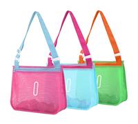 3 bolsas de playa personalizadas para niños, bolsa de playa con cierre de conchas marinas, bolsa de recogida de conchas para sostener conchas con correas ajustables, bolsa de natación para juguetes de
